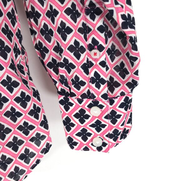 Nautica Jeans Geometric Print Button Down Shirt Women's XL Long Sleeve Cotton - Picture 6 of 11